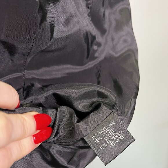 Lafayette 148 New York Wool Blend Leopard Print Black Blazer Jacket Women’s 2 - Picture 7 of 7